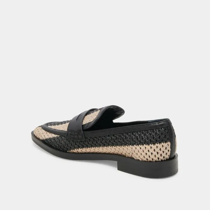 Flats and Loafers Shop Dolce Vita Halley Flats Black Multi Raffia Black Multi Raffia