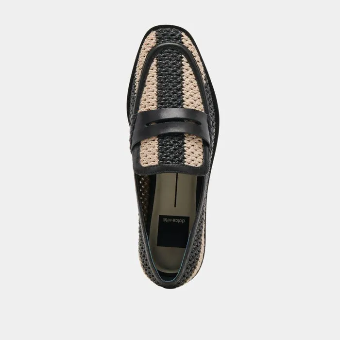 Flats and Loafers Shop Dolce Vita Halley Flats Black Multi Raffia Black Multi Raffia