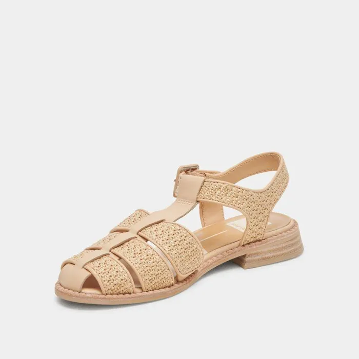 Flats and Loafers Shop Dolce Vita Holis Sandals Lt Natural Raffia Lt Natural Raffia