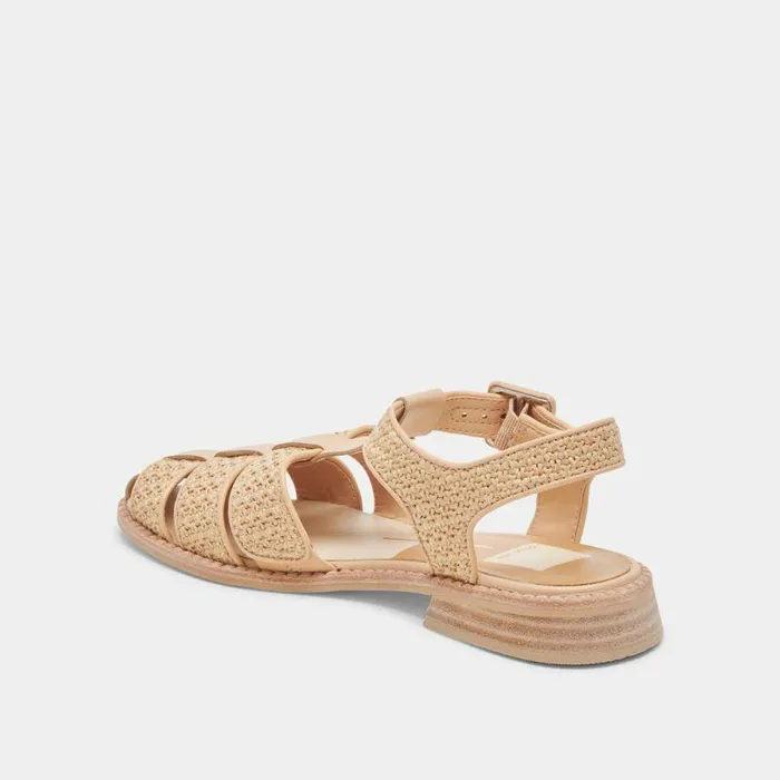 Flats and Loafers Shop Dolce Vita Holis Sandals Lt Natural Raffia Lt Natural Raffia