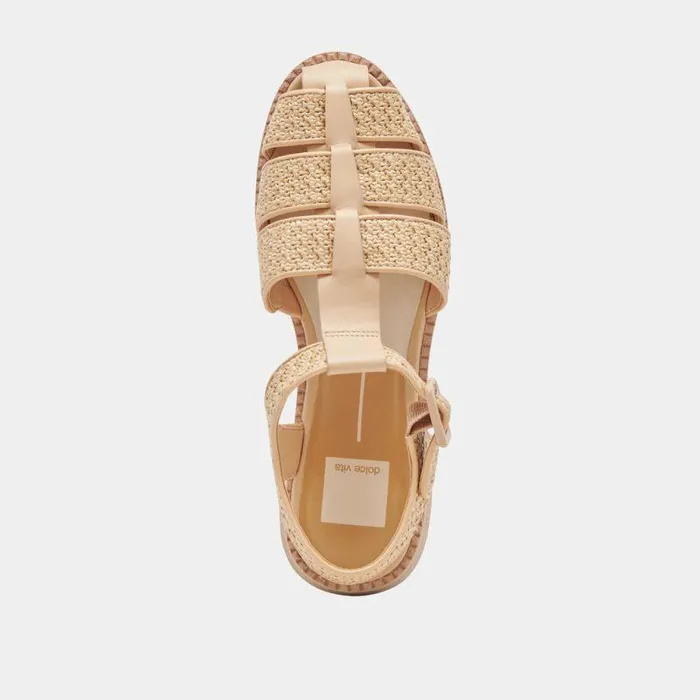 Flats and Loafers Shop Dolce Vita Holis Sandals Lt Natural Raffia Lt Natural Raffia