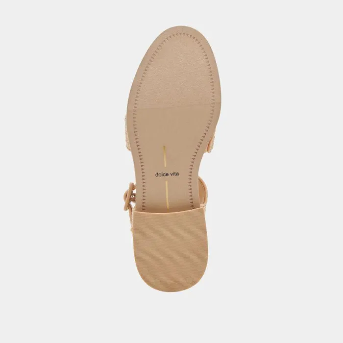 Flats and Loafers Shop Dolce Vita Holis Sandals Lt Natural Raffia Lt Natural Raffia