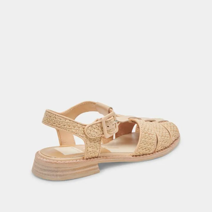 Flats and Loafers Shop Dolce Vita Holis Sandals Lt Natural Raffia Lt Natural Raffia