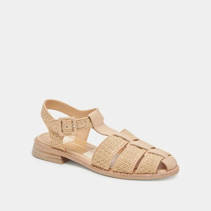 Flats and Loafers Shop Dolce Vita Holis Sandals Lt Natural Raffia Lt Natural Raffia