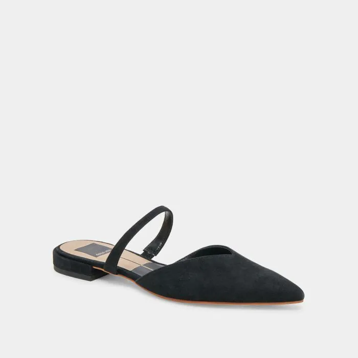 Flats and Loafers Shop Dolce Vita Kanika Wide Flats Onyx Suede Onyx Suede