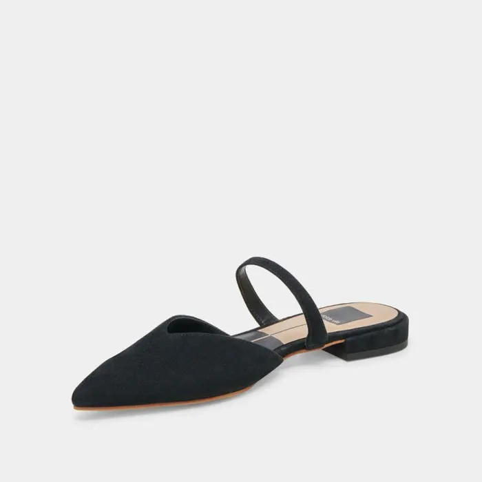 Flats and Loafers Shop Dolce Vita Kanika Wide Flats Onyx Suede Onyx Suede