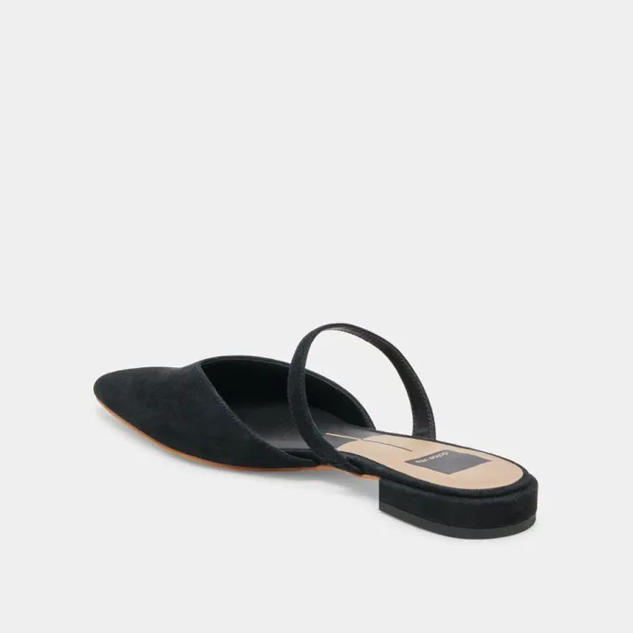 Flats and Loafers Shop Dolce Vita Kanika Wide Flats Onyx Suede Onyx Suede