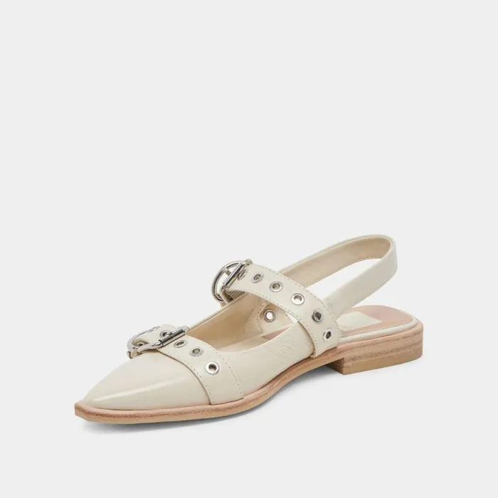Flats and Loafers Shop Dolce Vita Labell Flats Ivory Crinkle Patent Ivory Crinkle Patent