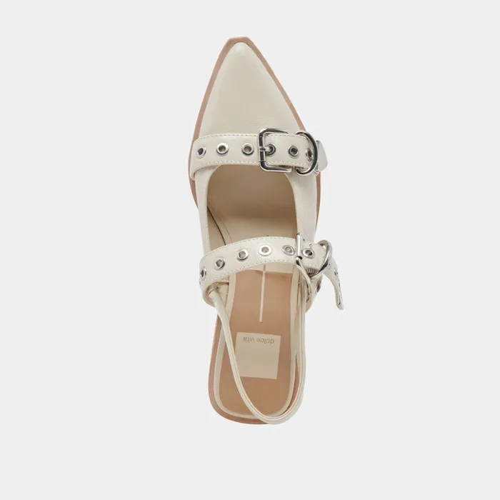 Flats and Loafers Shop Dolce Vita Labell Flats Ivory Crinkle Patent Ivory Crinkle Patent