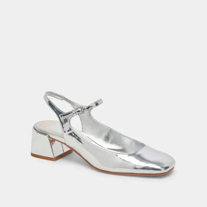 Flats and Loafers Shop Dolce Vita Maggi Heels Silver Specchio Stella Silver Specchio Stella