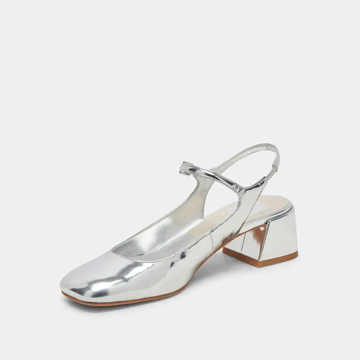 Flats and Loafers Shop Dolce Vita Maggi Heels Silver Specchio Stella Silver Specchio Stella