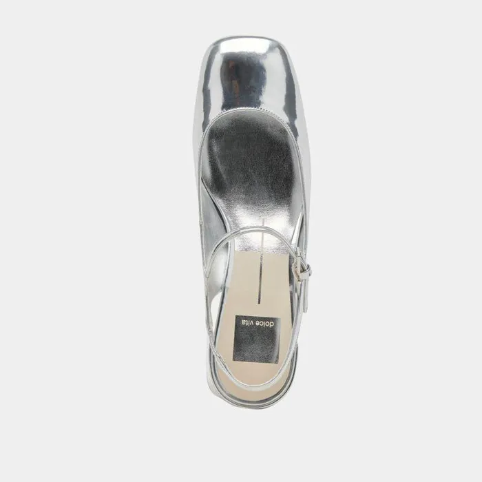 Flats and Loafers Shop Dolce Vita Maggi Heels Silver Specchio Stella Silver Specchio Stella