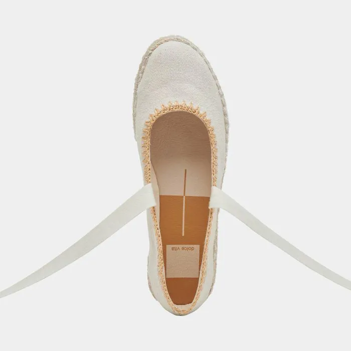 Flats and Loafers Shop Dolce Vita Morgan Flats Ivory Canvas Ivory Canvas