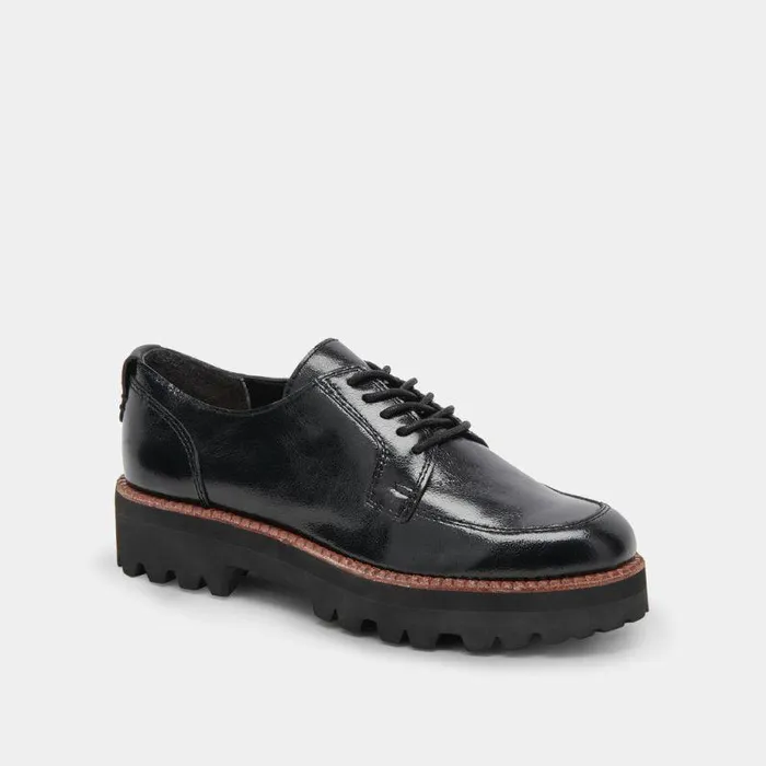 Flats and Loafers Shop Dolce Vita Morna Oxfords Midnight Crinkle Patent Midnight Crinkle Patent