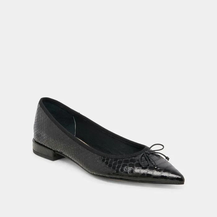 Flats and Loafers Shop Dolce Vita Palani Ballet Flats Midnight Snake Embossed Midnight Snake Embossed