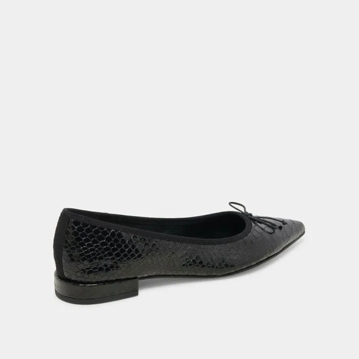 Flats and Loafers Shop Dolce Vita Palani Ballet Flats Midnight Snake Embossed Midnight Snake Embossed