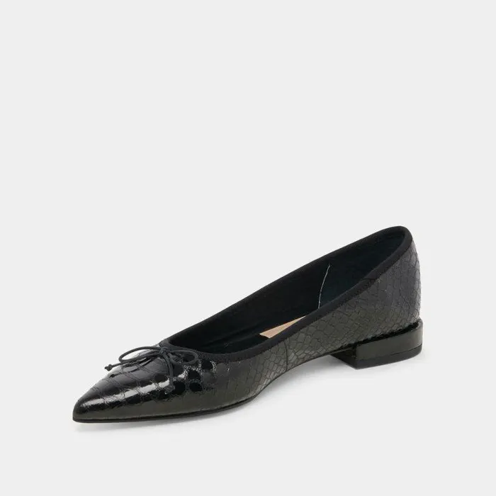 Flats and Loafers Shop Dolce Vita Palani Ballet Flats Midnight Snake Embossed Midnight Snake Embossed