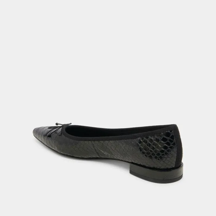 Flats and Loafers Shop Dolce Vita Palani Ballet Flats Midnight Snake Embossed Midnight Snake Embossed