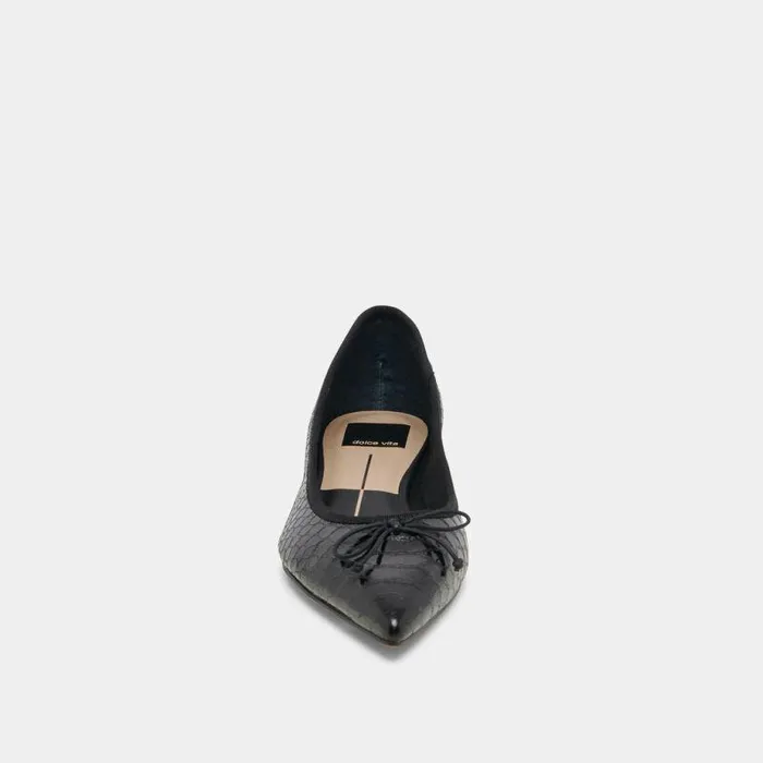 Flats and Loafers Shop Dolce Vita Palani Ballet Flats Midnight Snake Embossed Midnight Snake Embossed
