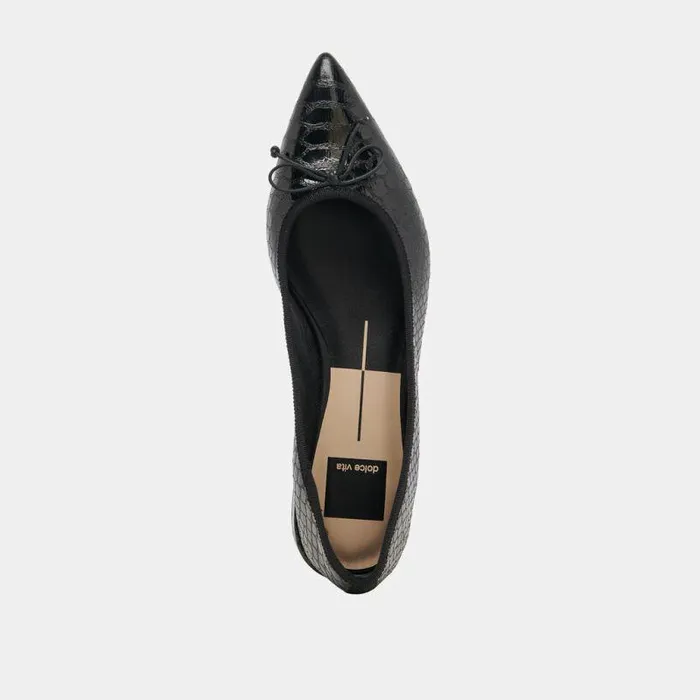Flats and Loafers Shop Dolce Vita Palani Ballet Flats Midnight Snake Embossed Midnight Snake Embossed