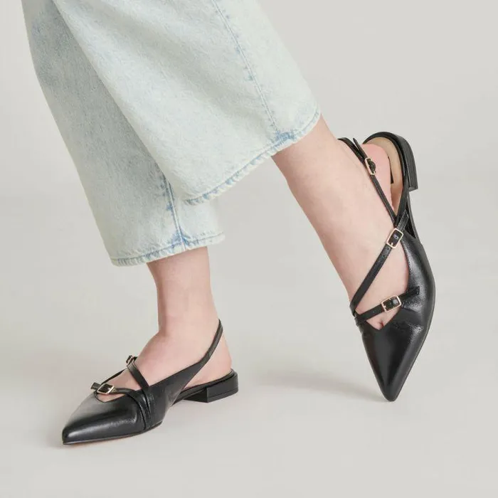 Flats and Loafers Shop Dolce Vita Pamla Flats Black Crinkle Patent Black Crinkle Patent