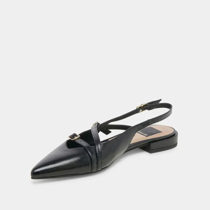 Flats and Loafers Shop Dolce Vita Pamla Flats Black Crinkle Patent Black Crinkle Patent