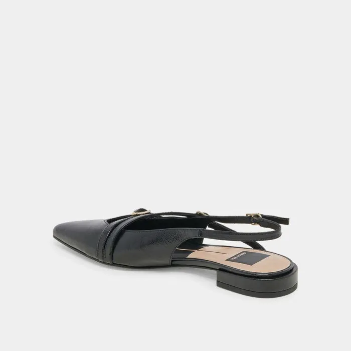 Flats and Loafers Shop Dolce Vita Pamla Flats Black Crinkle Patent Black Crinkle Patent