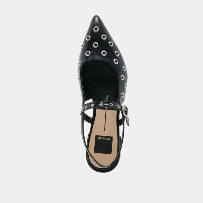 Flats and Loafers Shop Dolce Vita Penney Stud Flats Midnight Crinkle Patent Midnight Crinkle Patent
