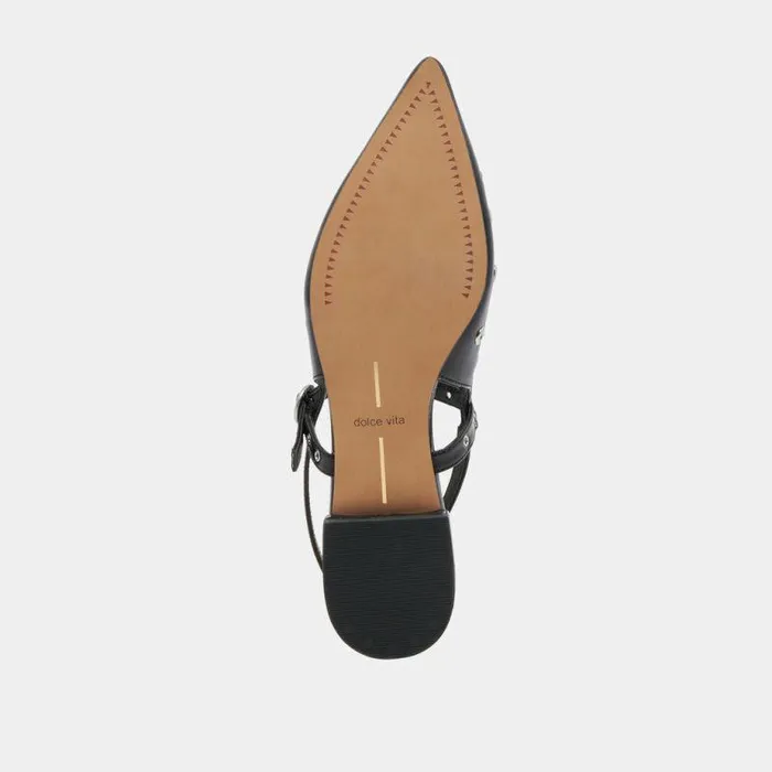 Flats and Loafers Shop Dolce Vita Penney Stud Flats Midnight Crinkle Patent Midnight Crinkle Patent