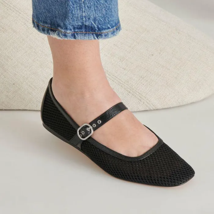 Flats and Loafers Shop Dolce Vita Rodni Mesh Ballet Flats Black Woven Mesh Black Woven Mesh