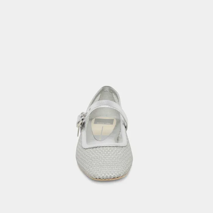 Flats and Loafers Shop Dolce Vita Rodni Mesh Ballet Flats Silver Woven Mesh Silver Woven Mesh