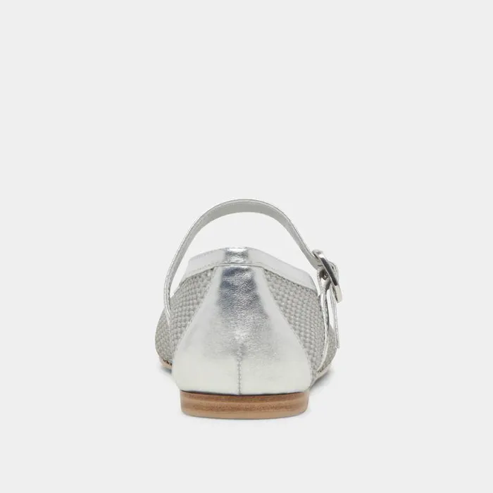Flats and Loafers Shop Dolce Vita Rodni Mesh Ballet Flats Silver Woven Mesh Silver Woven Mesh