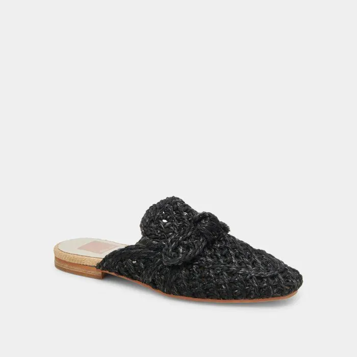 Flats and Loafers Shop Dolce Vita Sabor Flats Onyx Raffia Onyx Raffia