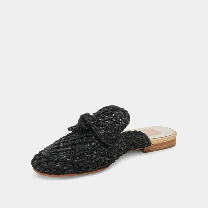 Flats and Loafers Shop Dolce Vita Sabor Flats Onyx Raffia Onyx Raffia