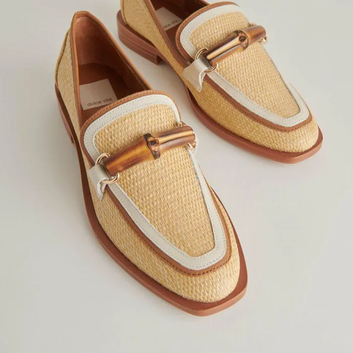 Flats and Loafers Shop Dolce Vita Sarara Flats Honey Raffia Honey Raffia