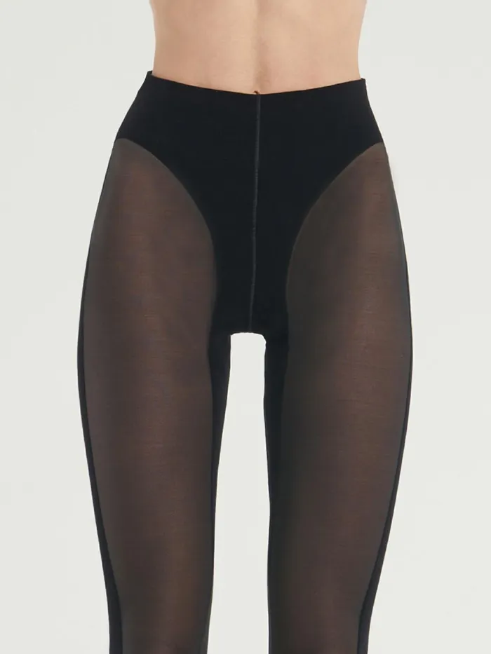 Flock Shaping Leggings Black Women Wolford Trousers and Jumpsuits