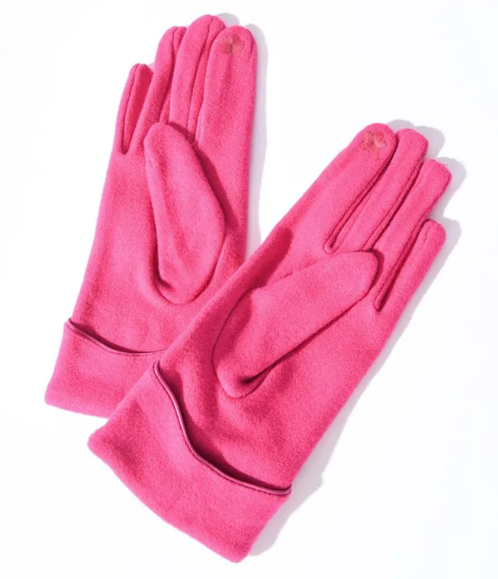 Fuchsia Scallop Cuffed Gloves Accessories Unique Vintage Gloves and Scarves