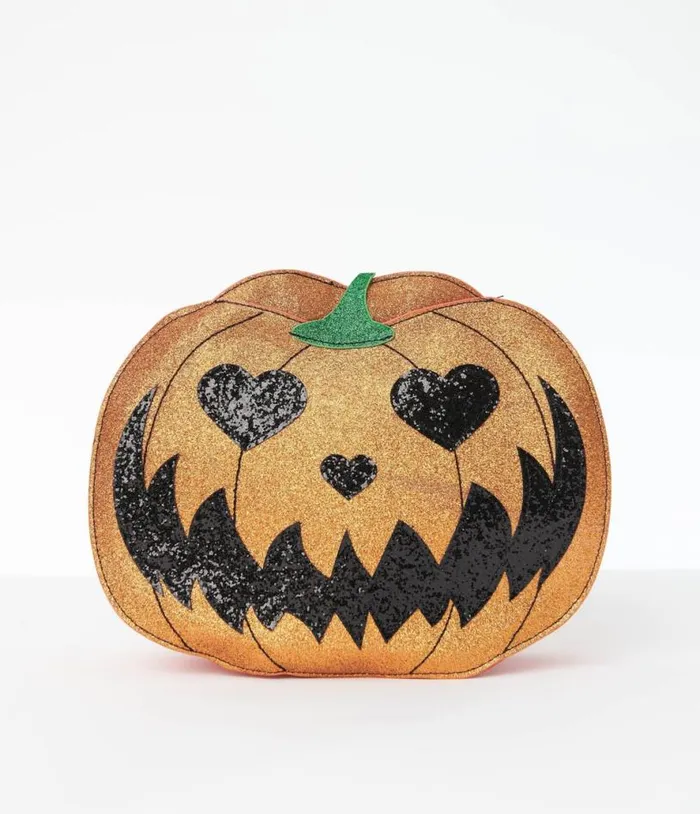 Glitter Jack O Lantern Backpack AccessoriesHalloween Unique Vintage Accessories