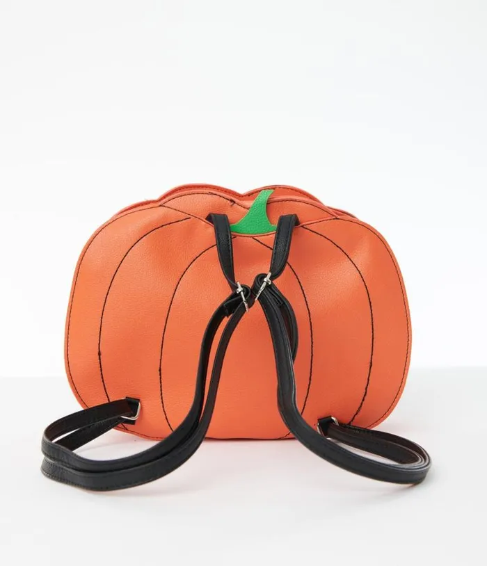 Glitter Jack O Lantern Backpack AccessoriesHalloween Unique Vintage Accessories