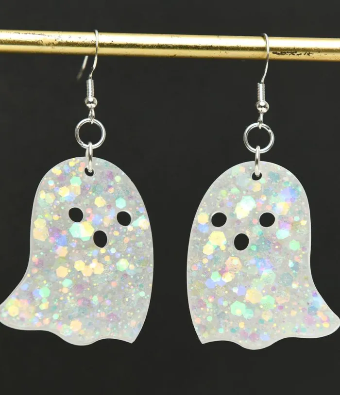 Glow In The Dark Glitter Ghost Earrings Accessories Unique Vintage Earrings