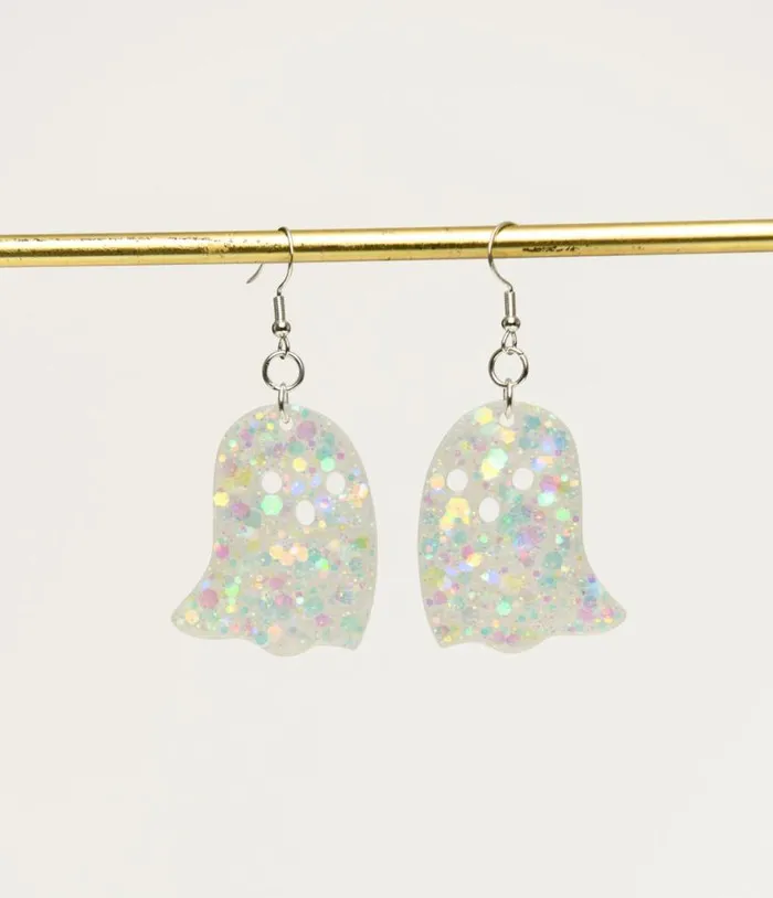 Glow In The Dark Glitter Ghost Earrings Accessories Unique Vintage Earrings