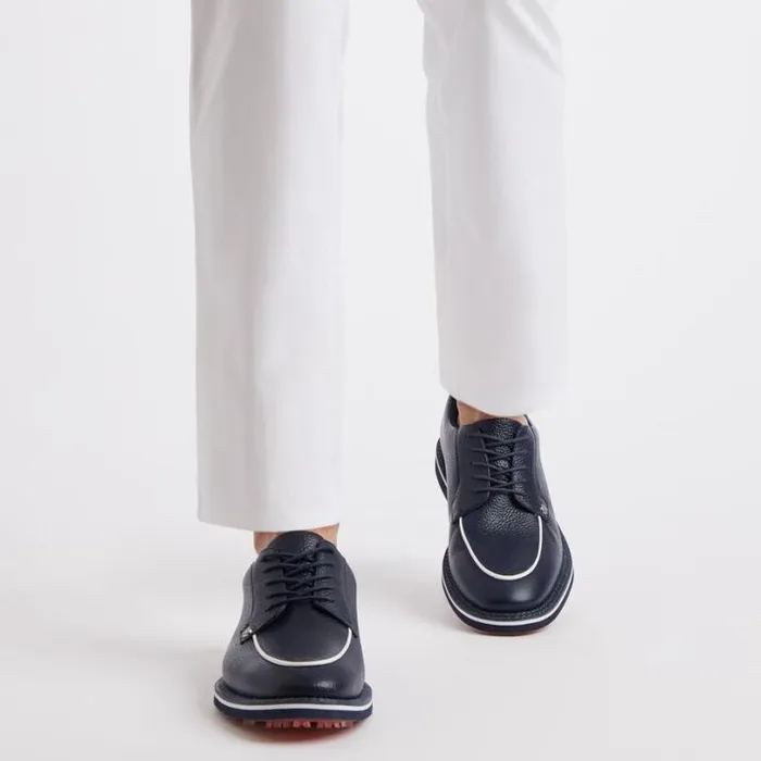 Golf Shoes Men GFORE MEN039S GALLIVANTER PEBBLE LEATHER CONTRAST MOC TOE GOLF SHOE Twilight