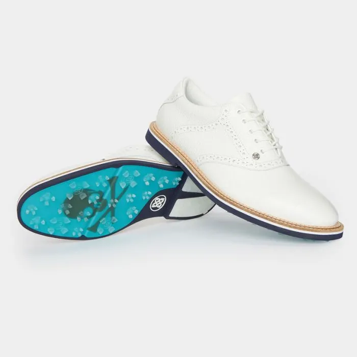 Golf Shoes Men GFORE MEN039S GALLIVANTER PEBBLE LEATHER SADDLE GOLF SHOE Snowtwilight