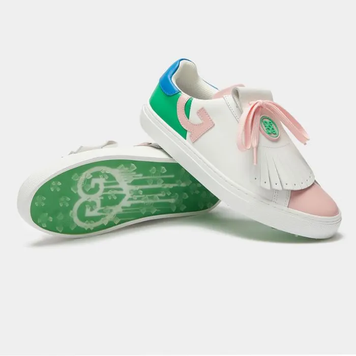 Golf Shoes Women GFORE WOMEN039S DURF LEATHER COLOURBLOCK QUARTER G KILTIE GOLF SHOE Snow