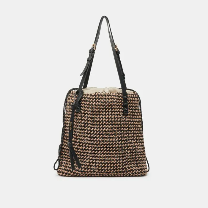 Handbags Shop Dolce Vita Allison Tote Black Natural Woven Black Natural Woven
