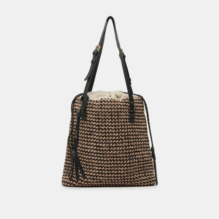 Handbags Shop Dolce Vita Allison Tote Black Natural Woven Black Natural Woven