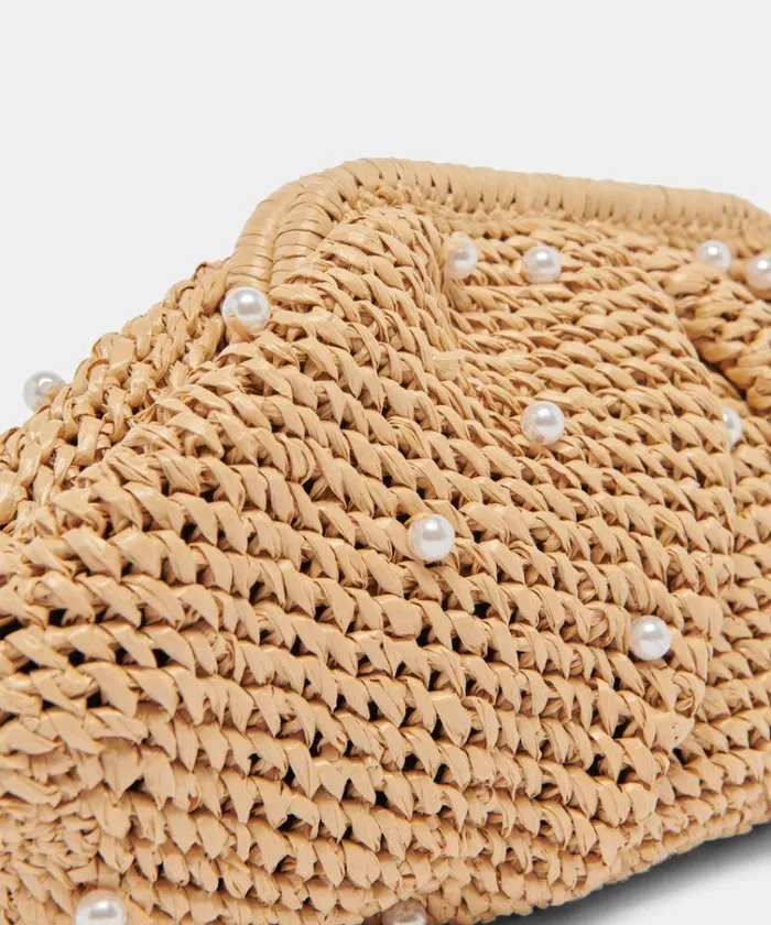 Handbags Shop Dolce Vita Crissy Clutch Bag Natural Pearl Raffia Natural Clutch Purse Natural Pearl Raffia