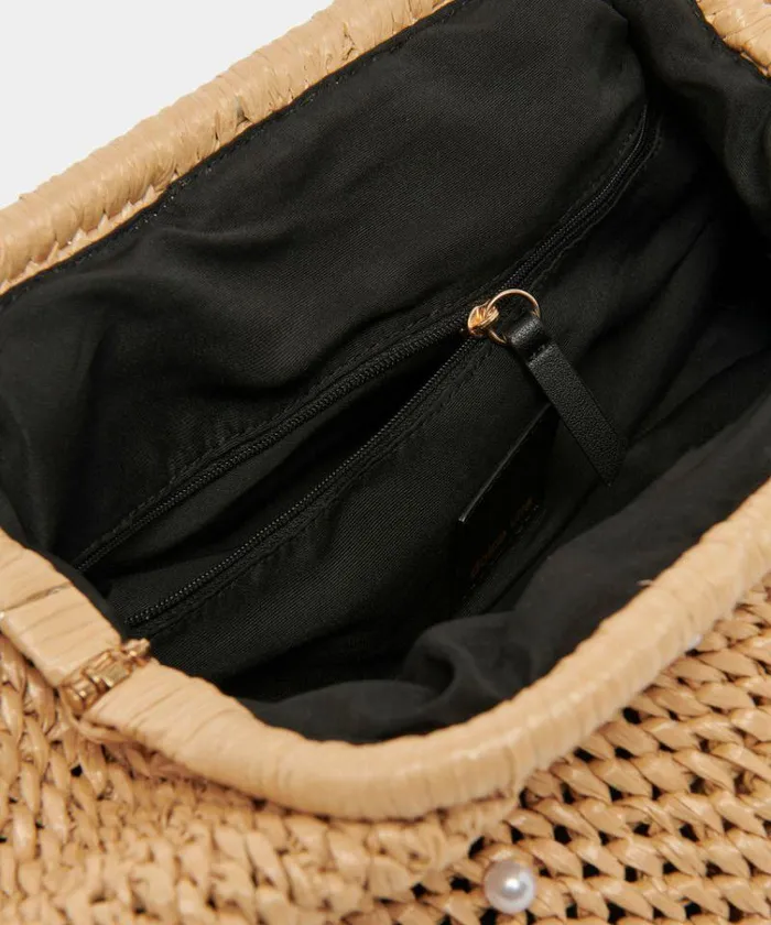 Handbags Shop Dolce Vita Crissy Clutch Bag Natural Pearl Raffia Natural Clutch Purse Natural Pearl Raffia