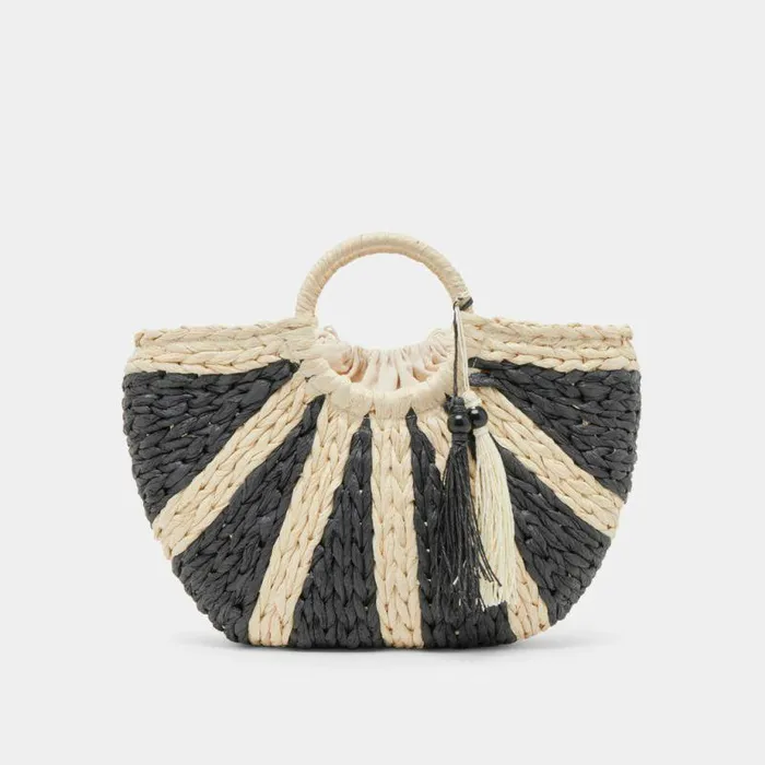 Handbags Shop Dolce Vita Estelle Handbag Black Raffia Black Raffia