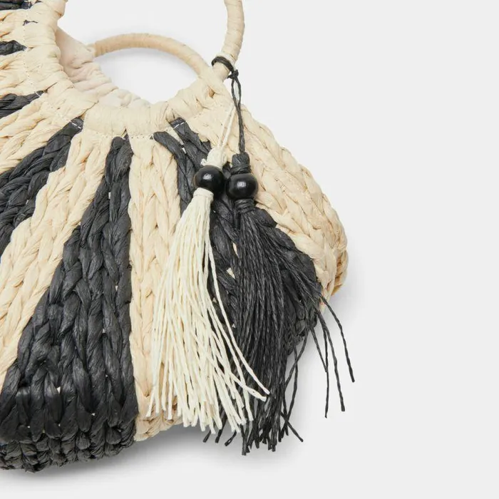 Handbags Shop Dolce Vita Estelle Handbag Black Raffia Black Raffia
